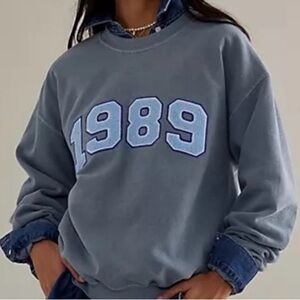 Anthropologie Oversized 1989 Swiftie Varsity Crewneck Sweatshirt Small